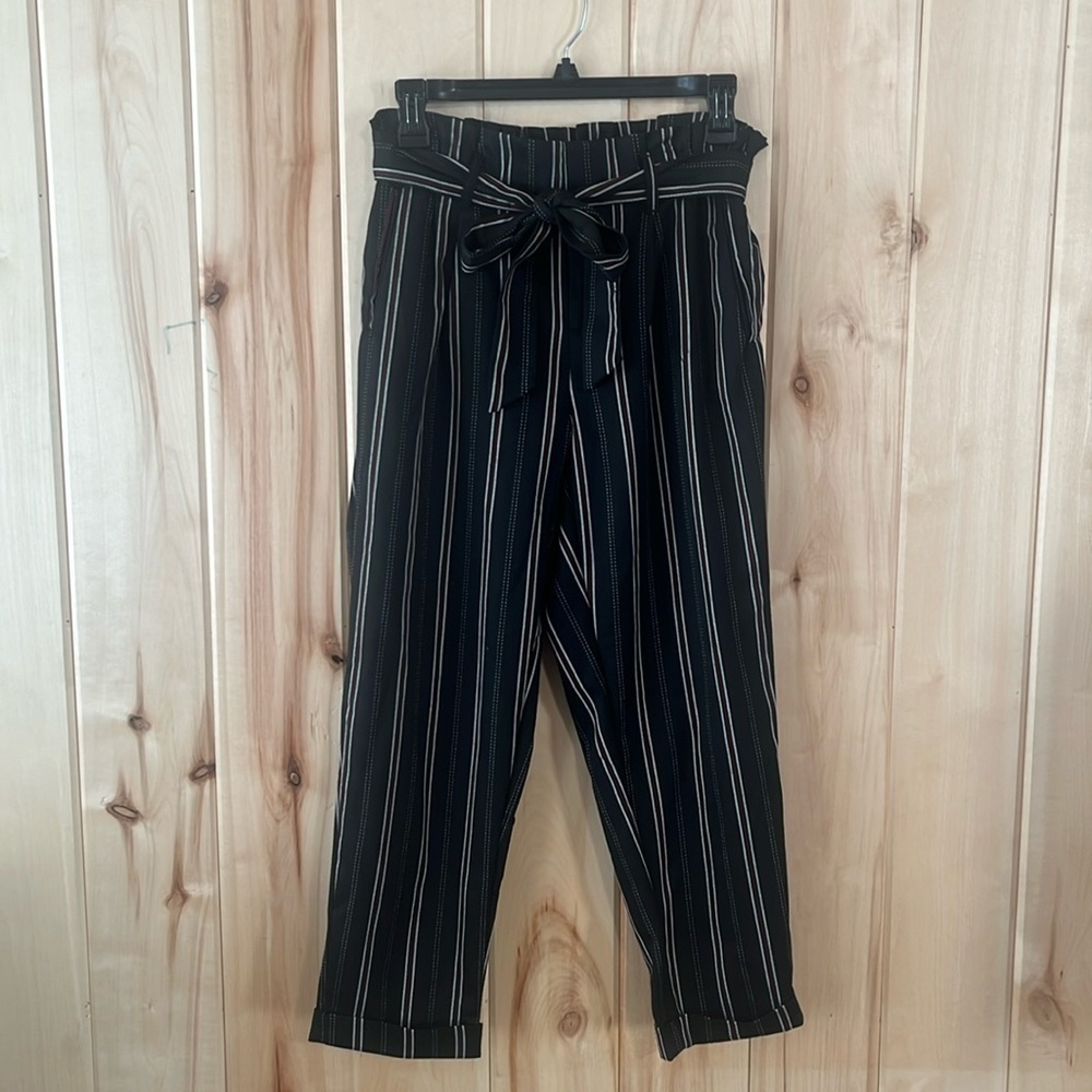 Angel Kiss Black, White, and Red‎ Striped Paperbag Pants Size S
